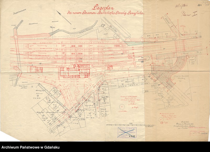 image.from.unit.number "Lageplan des nenen Personen-Bahnhofes Danzig Langfuhr"