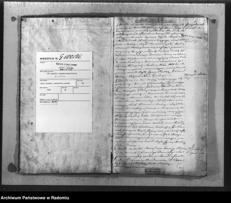 Obraz 3 z jednostki "Duplikat urodzonych, zaślubionych i umarłych parafii Brzóza na rok 1849"