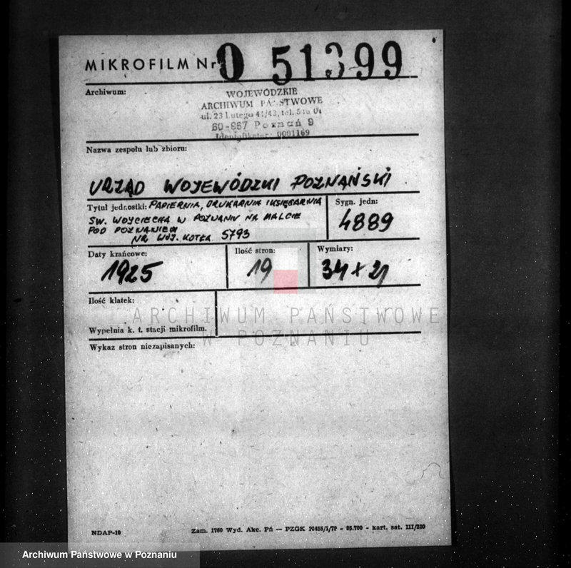 image.from.unit.number "Papiernia, drukarnia i księgarnia św. Wojciecha w Poznaniu na Malcie pod Poznaniem nr woj. 5793"
