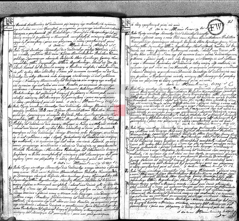 image.from.unit.number "Akta Cywilne Urodzonych Gminy Krasnopolskiey Pttu Seyneńskiego Województwa Augstowskiego Roku 1817."