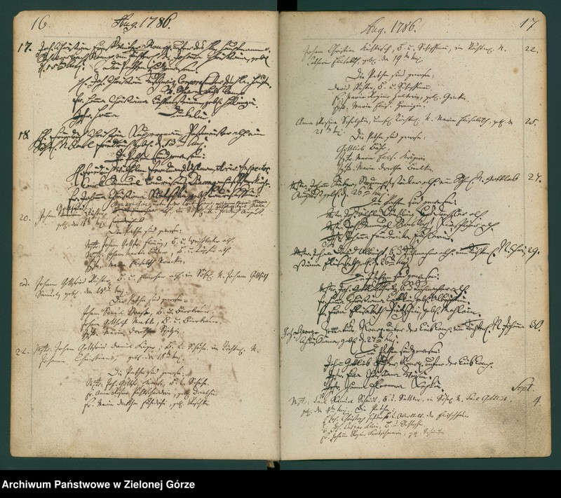 image.from.unit.number "Taufbuch bei der Stadt und Pfarrkirche Guben anfangen 1786-1801"