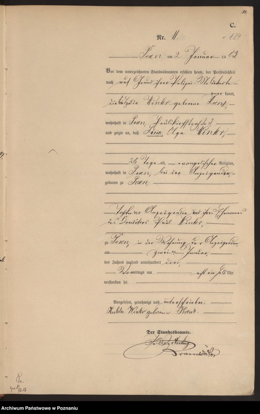 Obraz 14 z jednostki "Księga zgonów tom I"