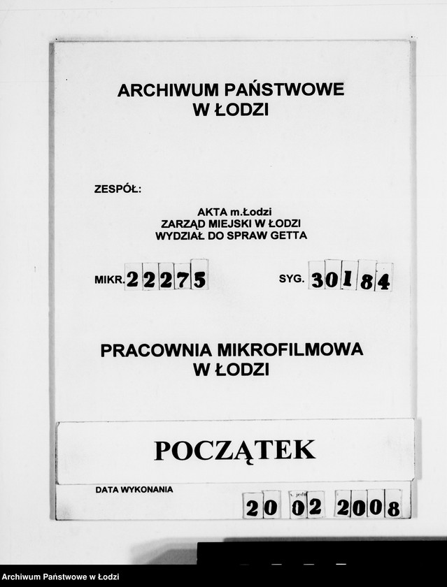 Obraz 1 z jednostki "Belieferung des Gettos mit Medikamenten"