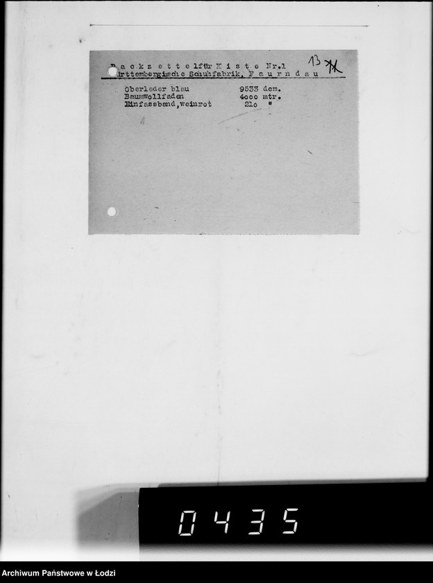 Obraz 17 z jednostki "Württembergische Schuhfabrik Faurndau G.m.b.H.Schriftwechsel"