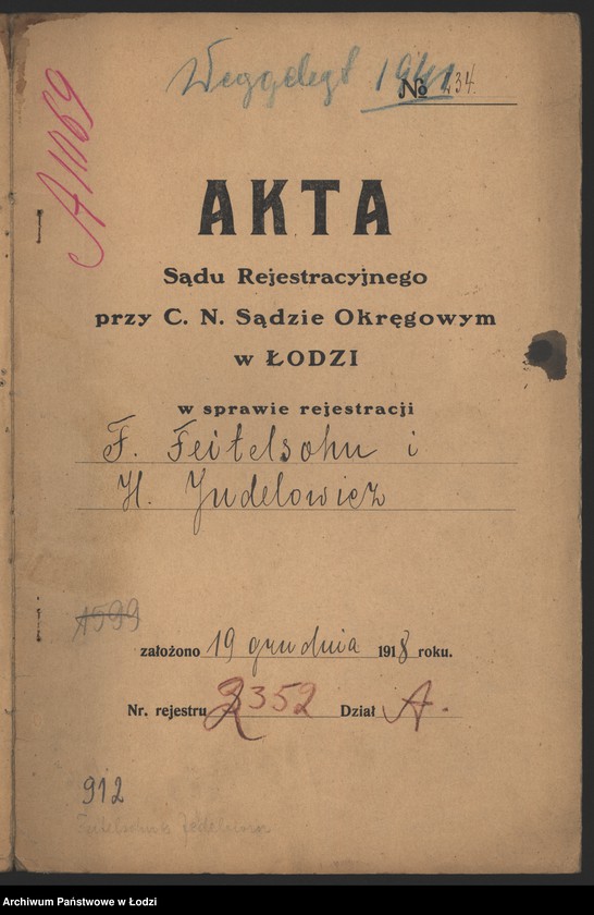 Obraz 2 z jednostki "Frieda Fetelsohn, Hirsz Judelowicz- fabryka towarów wełnianych"