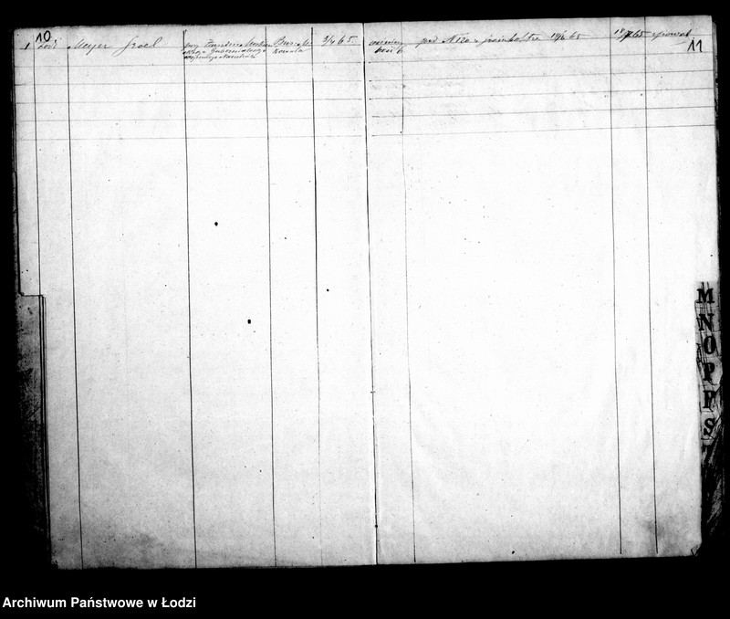 Obraz 10 z jednostki "Kontrolla niższego stopnia wojskowych za czasowymi świadectwami w mieście Łodzi przebywających w roku 1859 założona"