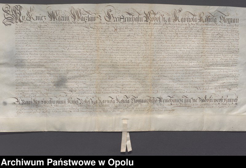 Obraz 3 z jednostki "I Marcin Wacław książę i biskup Ołomuńca poświadcza przywileje nadane miastu Głubczyce przez Jerzego Fryderyka margrafa brandenburskiego II Jerzy Fryderyk"