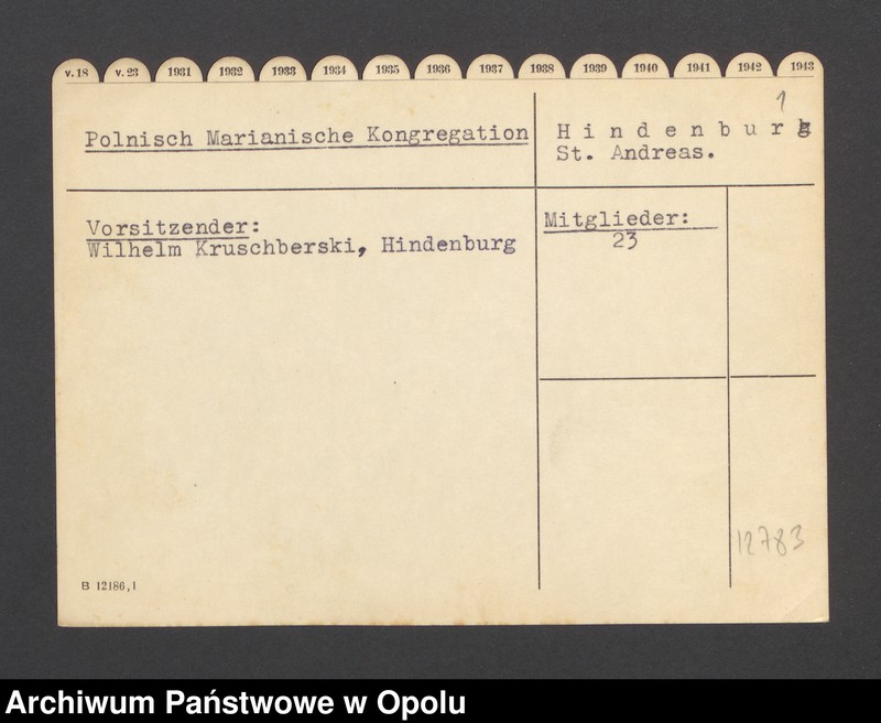 Obraz 3 z jednostki "Polnisch Marianische Kongregation - Hindenburg St. Andreas"
