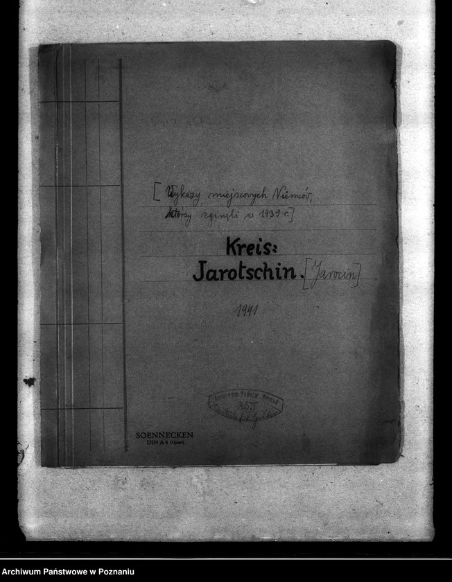 Obraz 4 z jednostki "Kreis Jarotschin (Jarocin). Wykazy miejscowych Niemców, którzy zginęli w 1939 roku."