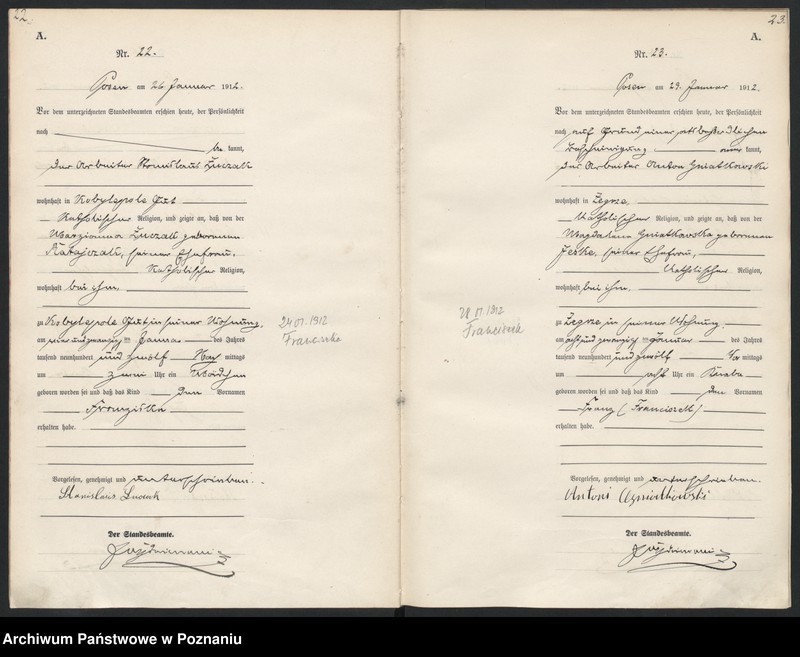 Obraz 14 z jednostki "Księga miejscowa urodzeń [Rejestr główny urodzeń]"