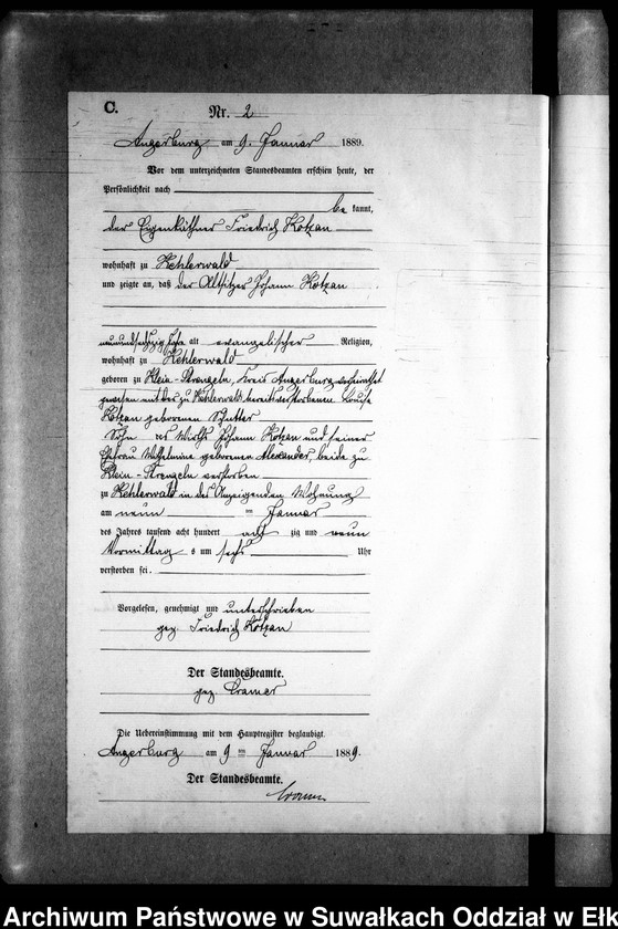 image.from.unit.number "Sterbe-Neben-Register des Preussischen Standes-Amtes Kehlen Kreis Angerburg"