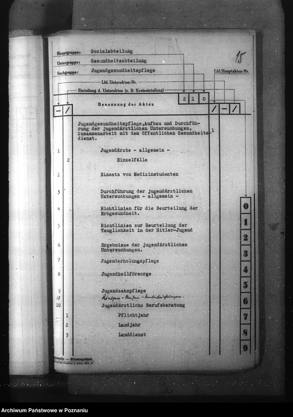 Obraz 19 z jednostki "Wykaz akt dla wydziału Gesundheitswesen und Volkspflege"
