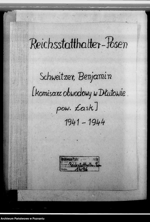 Obraz 4 z jednostki "Schweitzer, Benjamin - komisarz obwodowy w Dłutowie, powiat Łask"