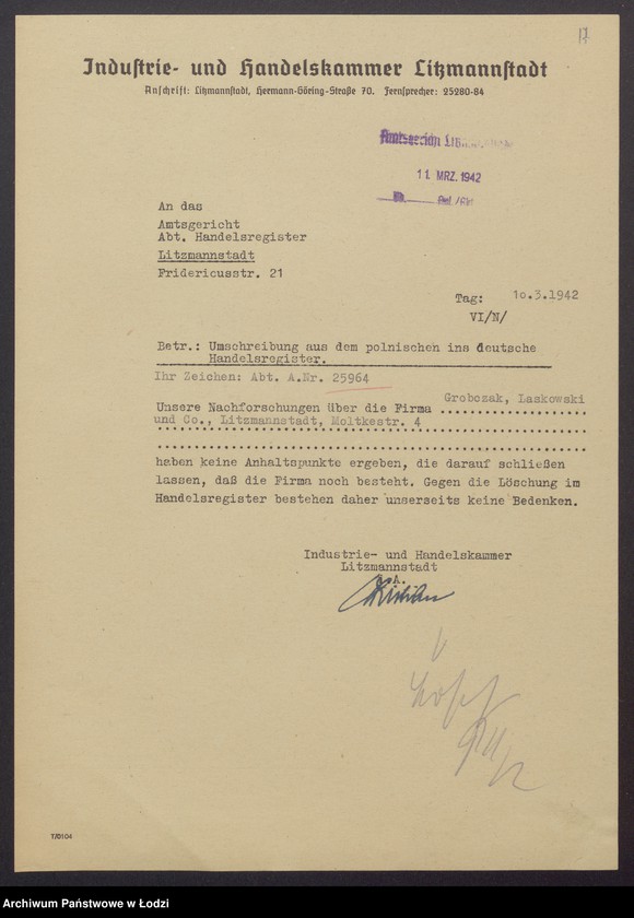 Obraz 19 z jednostki "Nachma Grabczak i Abram Laskowski i s-ka – wyrób i sprzedaż towarów włókienniczych"