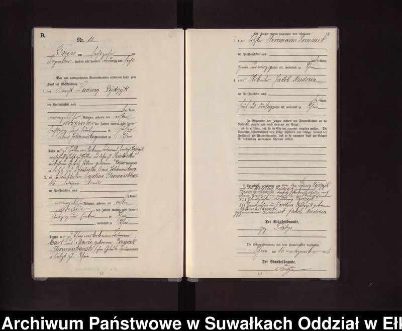 image.from.unit.number "Heiraths-Neben-Register des Preussischen Standes-Amtes Rhein Kreis Loetzen"
