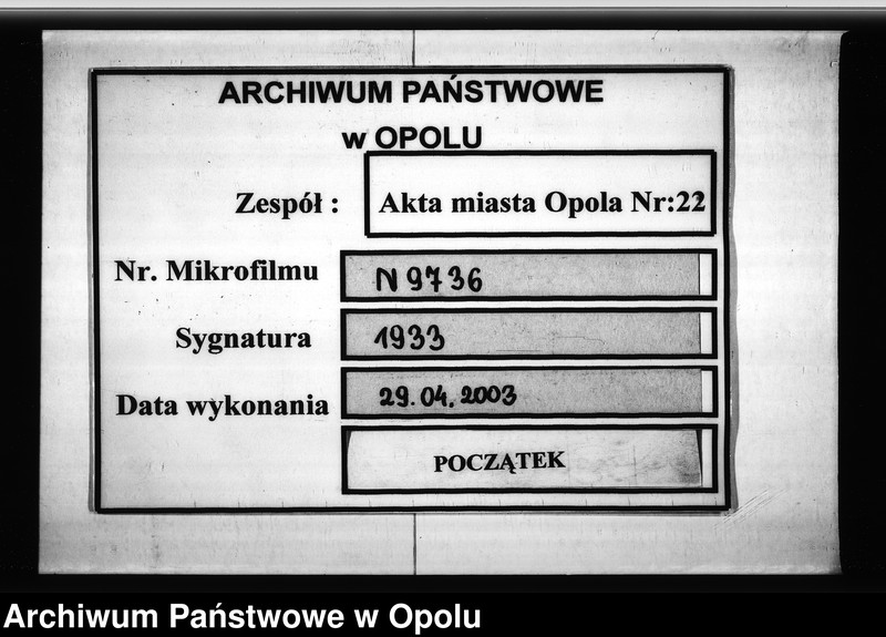 Obraz 1 z jednostki "Acta des Magistrats zu Oppeln betreffend den projektirten Bau eines Ringziegelofens auf Oberschale"