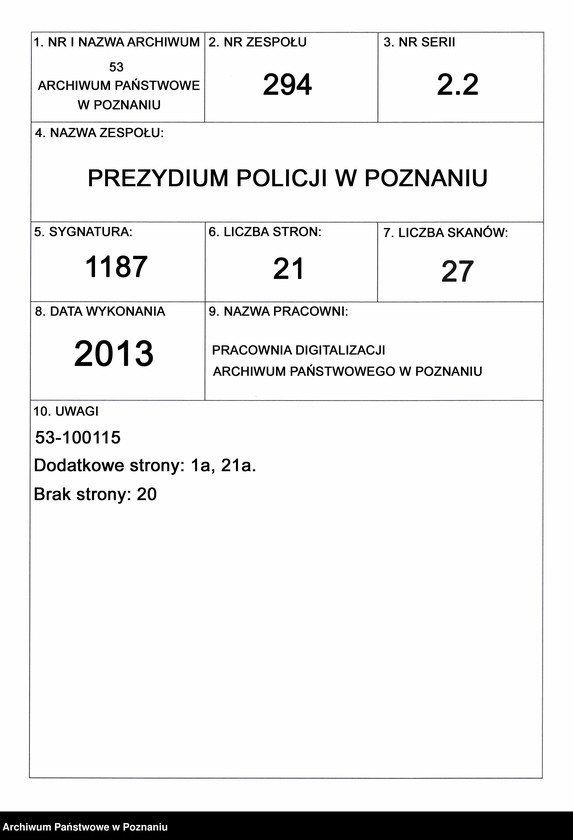 Obraz 1 z jednostki "A. betr. die polnischen Flüchtlinge Valentin, Valerian und Boleslaus Wielogłowski"