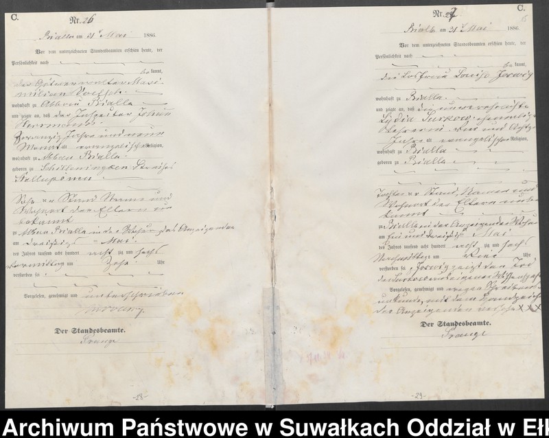 image.from.unit.number "Sterbe-Haupt-Register des Königlichen Preussischen Standes-Amtes Bialla Kreis Johannisburg"