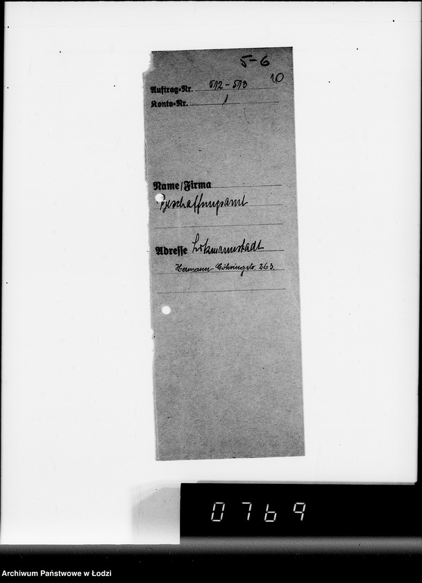 Obraz 14 z jednostki "Ausgelieferte und bezahlte Kommisionen Konto 1-6. [Wnioski na meble biurowe w zakładzie Getta w Łodzi]"