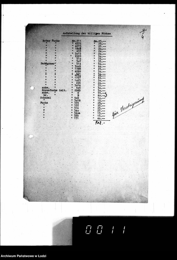 Obraz 9 z jednostki "Lieferscheine, [Zestawienia dostaw i sprzedaży futer]"