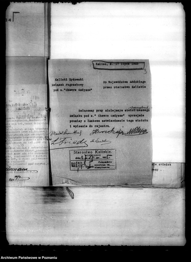 image.from.unit.number "Kaliski Żydowski Związek Pogrzebowy,,chewre Kadysza" w Kaliszu"