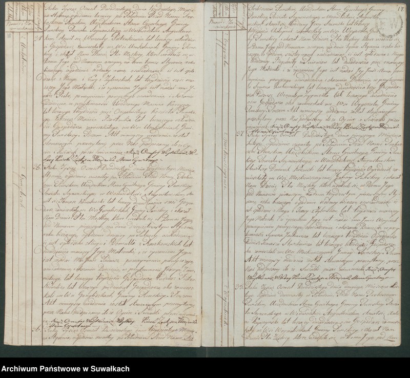 image.from.unit.number "Akta urodzonych gminy puńskiey od 1-go stycznia do dnia ostatniego grudnia 1820roku."