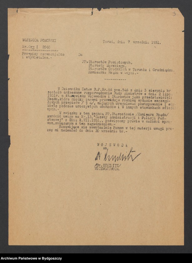 Obraz 5 z jednostki "Reprezentacja Rządu, uroczystości oficjalne i udział w nich Wojewody"