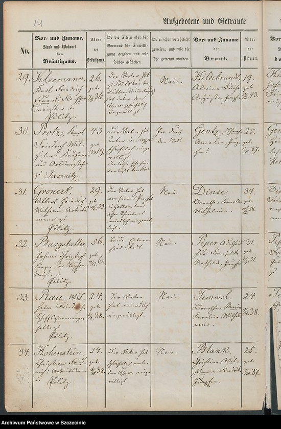 image.from.unit.number "Trauregister. Pöelitz (Police, szcz.)."