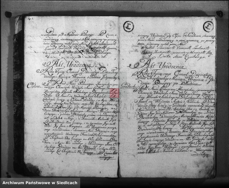 Obraz z jednostki "Akta urodzin, małżeństw, zgonów"