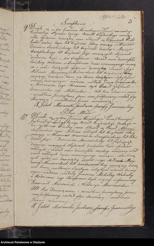 image.from.unit.number "Duplikat Kościoła Parafialnego Janowieckiego składający się z trzech Oddziałow to jest Ak Urodzenia Zaslubienia i Zejścia na Rok 1838 przeznaczony"