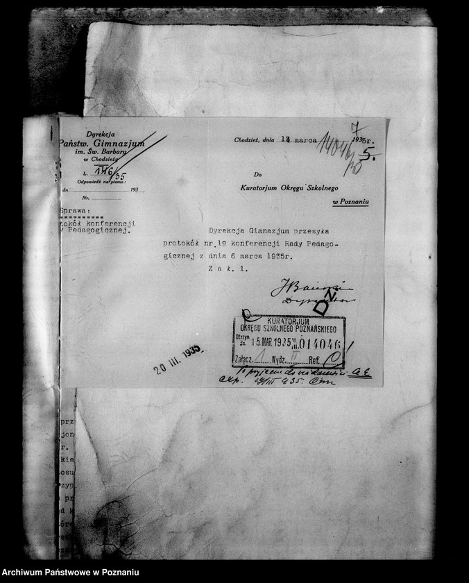 Obraz 11 z jednostki "Państwowe Gimnazjum imienia świętej Barbary - Chodzież"