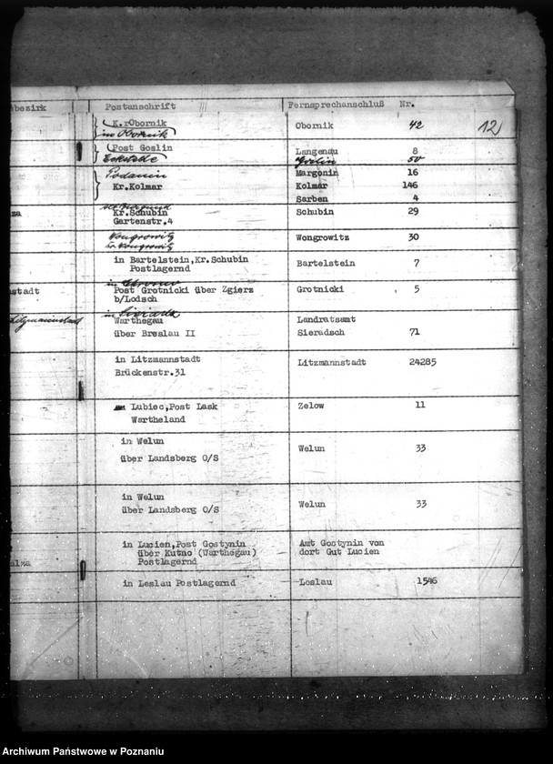 Obraz 16 z jednostki "Verzeichnis der Forstämter"