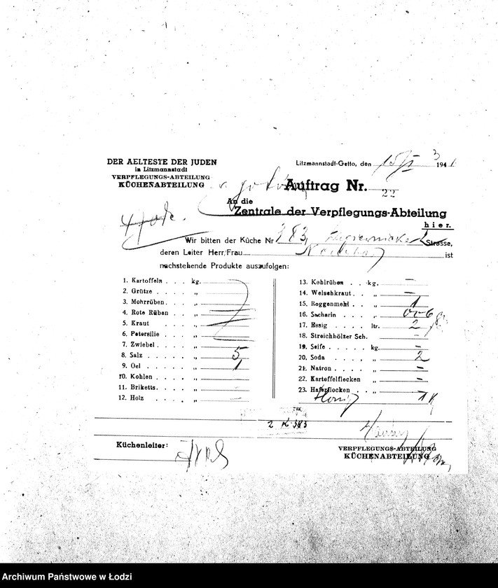 Obraz 6 z jednostki "[Kuchnia nr 383, ul. Łagiewnicka 2. Działalność kuchni]"