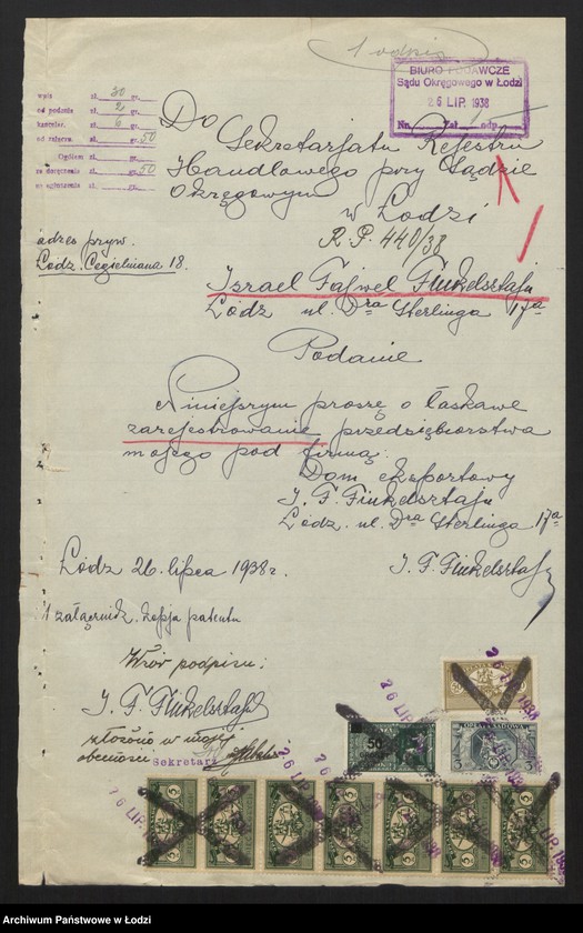 Obraz 3 z jednostki "Dom Eksportowy- Izrael Fajwel Finkelsztajn- wyrób i sprzedaż chustek oraz towarów wigoniowych"