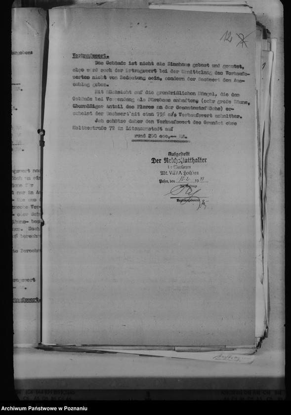 Obraz 18 z jednostki "Wertgutachten der (polnischen) beschlagnahmten Grundstücke"