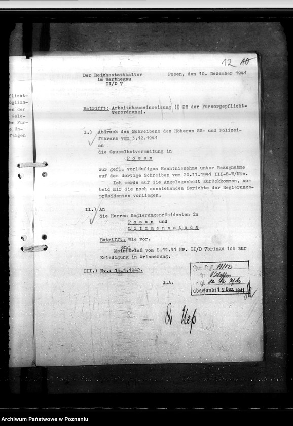 Obraz 16 z jednostki "Einwesung ins Arbeitshaus"