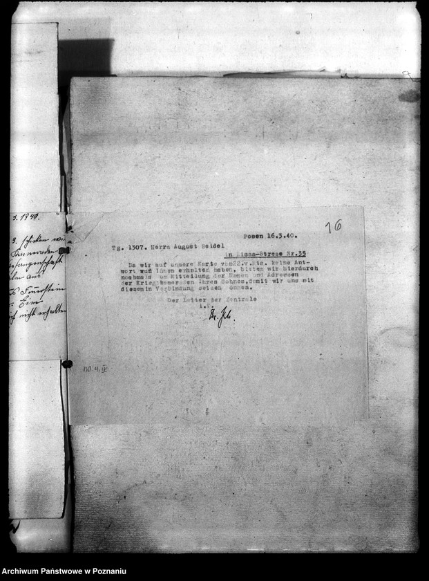 Obraz 20 z jednostki "Korespondencja w sprawie miejscowych Niemców, którzy zginęli w 1939 roku S - Z"