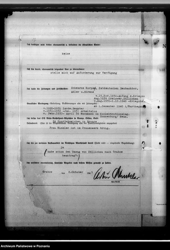 Obraz 11 z jednostki "Winkler, Artur - komisarz obwodowy"