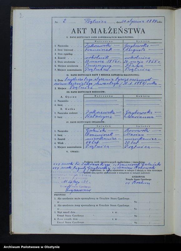 image.from.unit.number "Ksiega małżeństw Nr 1 - 11,1 - 14,1 - 14,1 - 6,1 - 14 i 1 - 6 /przepisana w języju polskim z oryginału niemieckiego w dniach 11.02.-16.02.1961/"