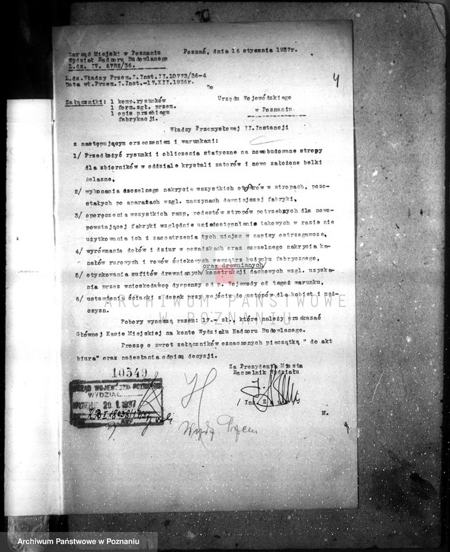 image.from.unit.number "Zatwierdzenie zakładu przemysłowego /zakłady chemiczne Firma Potas w Poznaniu/"