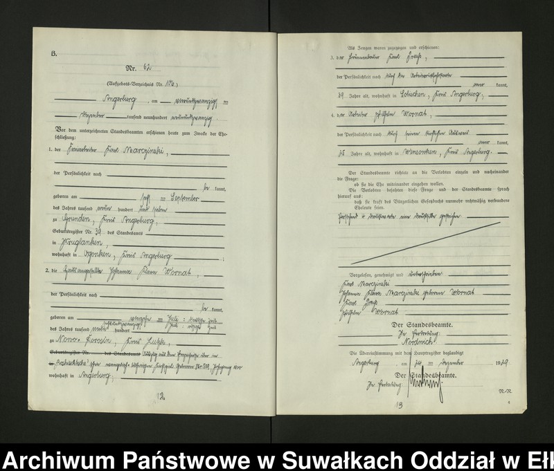 image.from.unit.number "[B2. Heirats = Register (Neben = Register) Standesamt Angerburg einschl. der Standesamtsbezirk, Gross Strengeln, Kehlen und Prinowen]"