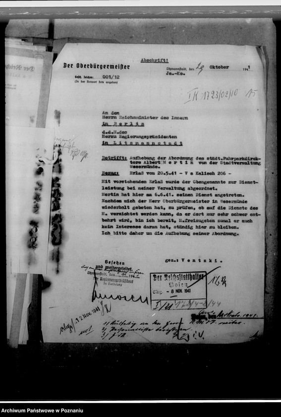 Obraz 19 z jednostki "Mertin, Albert - urzędnik"