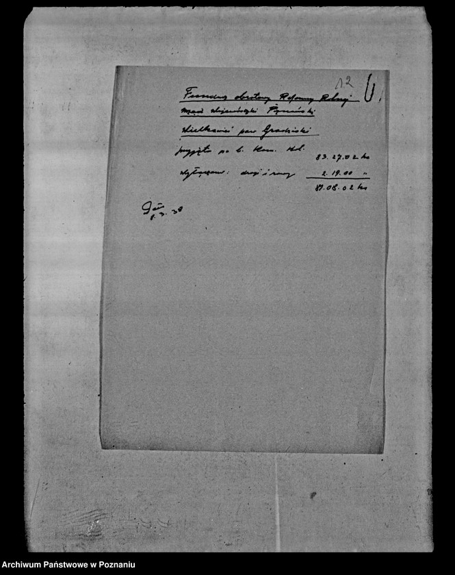 Obraz 16 z jednostki "/Fundusz obrotowy reformy rolnej i zestawienia/ powiaty nowotomyski i grodziski/"