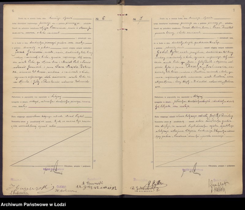 Obraz 6 z jednostki "Akta małżeństw od numeru 1 do numeru 700"