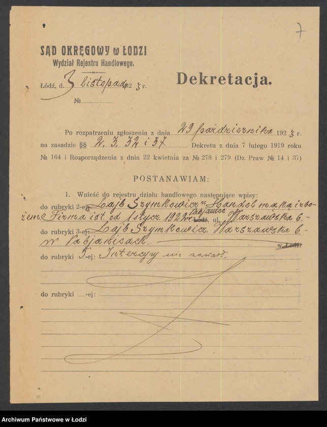 Obraz 9 z jednostki "Lejb Szymkowicz- handel mąką i zbożem"