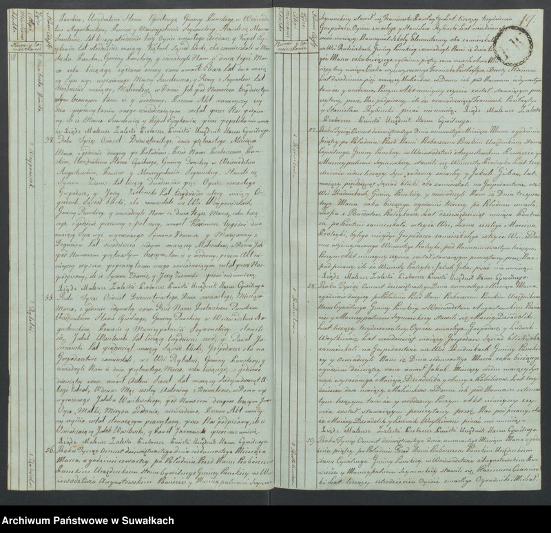 image.from.unit.number "Akta Zeszłych Gminy Puńskiey Od Dnia 1 Stycznia Do Dnia Ostatniego Grudnia 1819 Roku."