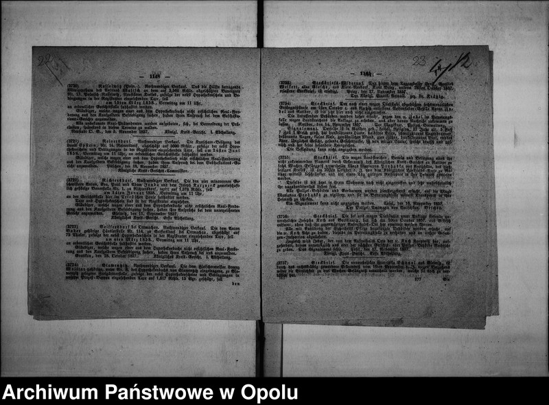Obraz 20 z jednostki "Acta der Polizei - Verwaltung zu Oppeln betreffend gewerbl[iche] Anlage die Gasanstalt Vol. I"