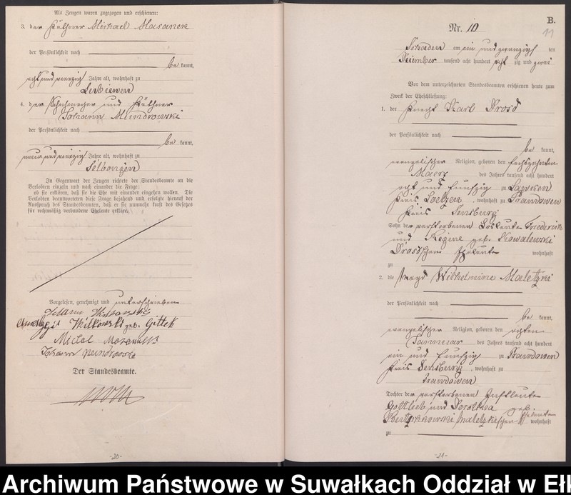 image.from.unit.number "Heiraths-Haupt-Register des Königlich Preussischen Standes-Amtes Schaden Kreis Sensburg"