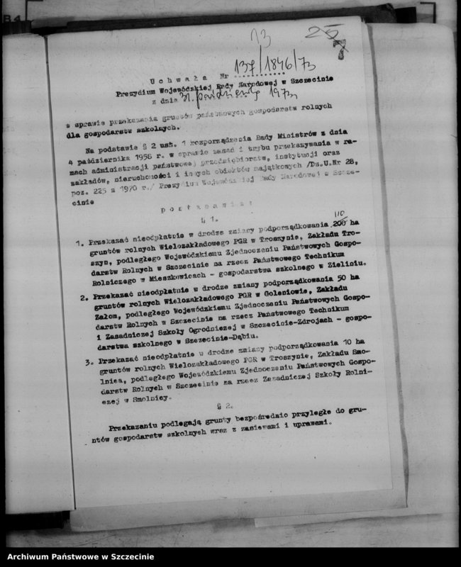 image.from.unit.number "Protokół posiedzenia Prezydium Wojewódzkiej Rady Narodowej  nr 137, miesiąc październik"