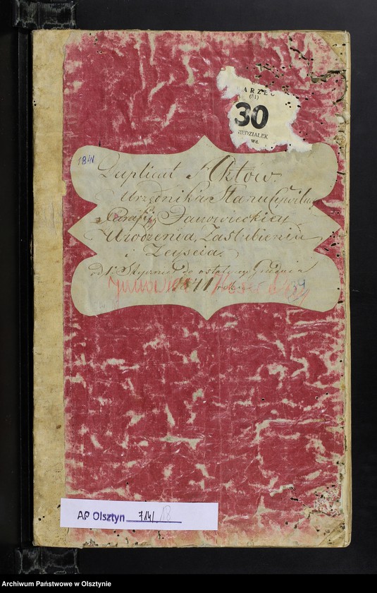 image.from.unit.number "Duplikat Aktow Urzędnika Stanu Cywilnego z Parafii Janowieckiey Urodzenia, Zaslubienia i Zeyscia od 1 Stycznia do ostatniego Grudnia 1841 roku"